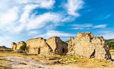 Türkiye 'nin Hierapolis kentinde bir ortaçağ şatosunun kalıntıları