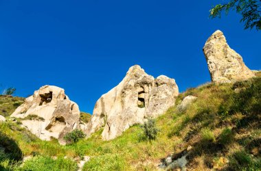 Goreme 'deki Kaya oluşumları - Kapadokya, Türkiye