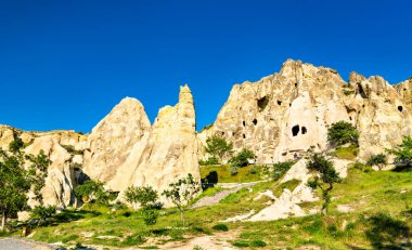 Goreme 'deki Kaya oluşumları - Kapadokya, Türkiye
