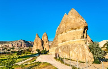 Goreme 'deki Kaya oluşumları - Kapadokya, Türkiye
