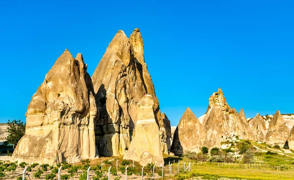 Klippeformationer i Goreme - Kappadokien, Tyrkiet - Stock-foto