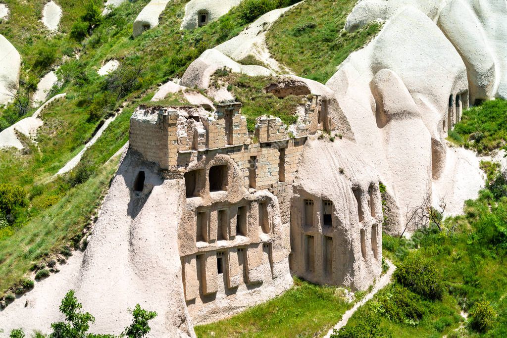 Ancient castle in Pigeon Valley in Cappadocia, Turkey