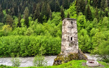The Love tower in Kala village - Samegrelo-Zemo Svaneti, Georgia clipart