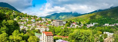Panorama of Borjomi town in Georgia