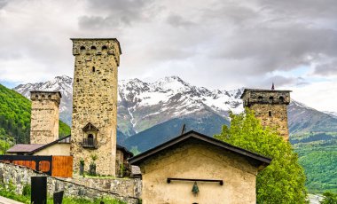 Defensive Svan Towers in Mestia, Georgia