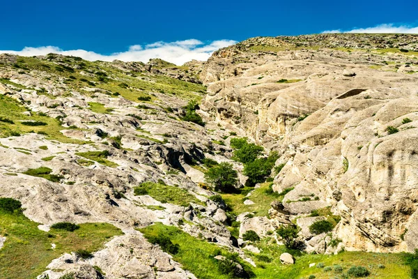 Geologia di Uplistsikhe, un'antica città scavata nella roccia in Georgia — Foto Stock