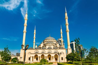 Rusya 'nın Grozny şehrindeki Çeçenistan Camiinin Yüreği