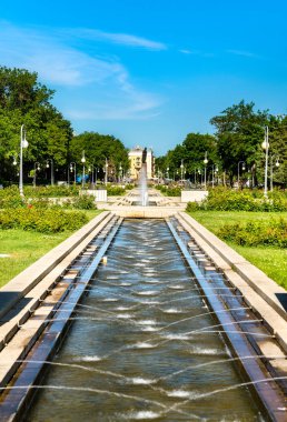 Fountain in the centre of Astrakhan, Russia