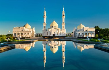 White mosque at Bolgar. UNESCO world heritage in Tatarstan, Russia clipart
