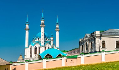 Rusya 'nın Tataristan kentindeki Kazan Kremlin kentindeki Kul Şerif Camii, Unesco dünya mirası