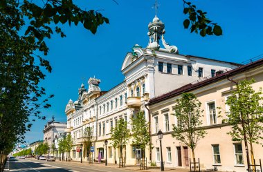 Kazan sokaklarında geleneksel mimari - Tataristan, Rusya