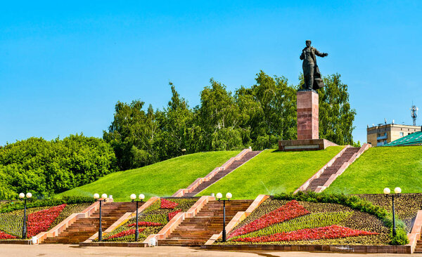Monument to Mullanur Waxitov in Kazan, Russia