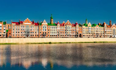 Houses at the embankment of Yoshkar-Ola in Russia