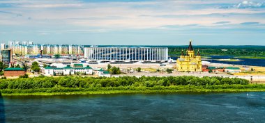 Alexander Nevsky Katedrali ve Nizhny Novgorod 'da bir futbol stadyumu, Rusya Federasyonu