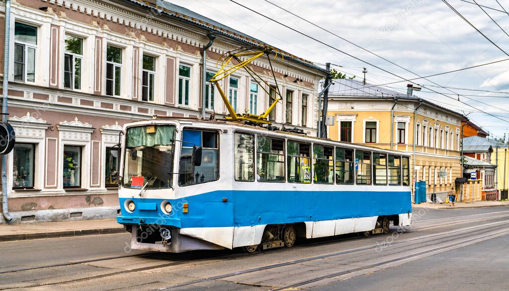 City tram in Nizhny Novgorod, Russia