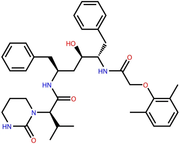 Strukturel Formel Lopinavir Antiviralt Lægemiddel Mod Covid Coronavirus Hiv - Stock-foto
