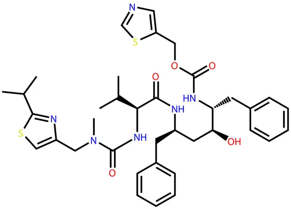 Fórmula Estrutural Ritonavir Uma Droga Antiviral Contra Coronavírus Covid Hiv — Fotografia de Stock