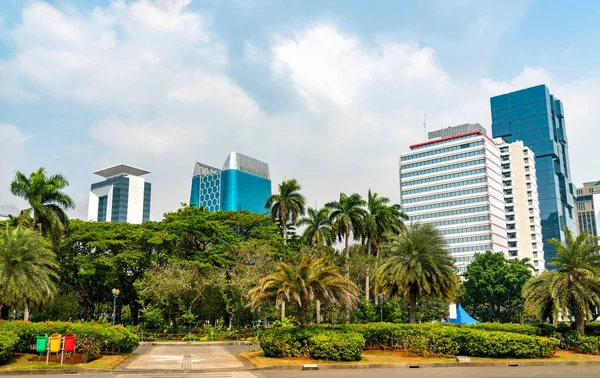 Utsikt över Jakarta från Monas Park - Indonesien — Stockfoto