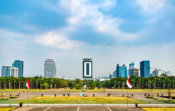 Pohled na Jakartu z parku Monas - Indonésie — Stock fotografie