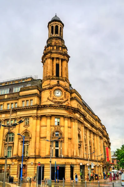 Royal Exchange, Manchester, İngiltere 'de tarihi bir bina. — Stok fotoğraf