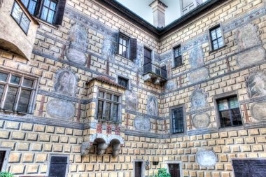 Cesky Krumlov kale avlu Manzaralı