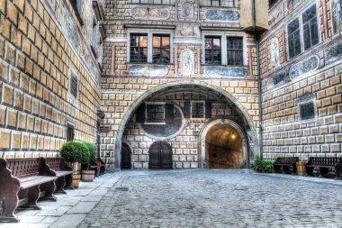 Cesky Krumlov kale avlusu