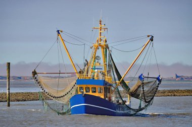 Crab Fishing Trawler,East Frisia,wadden Sea,Germany clipart