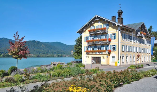 Câmara Municipal Village Tegernsee Lago Tegernsee Parte Superior Baviera Alemanha — Fotografia de Stock