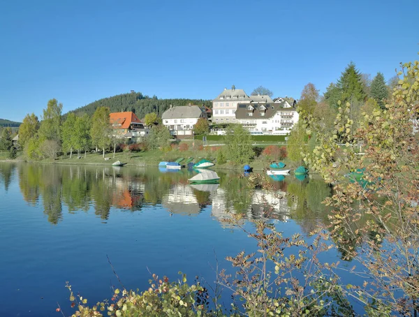 Wieś Schluchsee Schluchsee Zbiornik Regionie Schwarzwald Niemcy — Zdjęcie stockowe