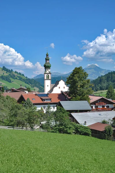 Χωριό Oberau Στο Wildschoenau Τιρόλο Αυστρία — Φωτογραφία Αρχείου