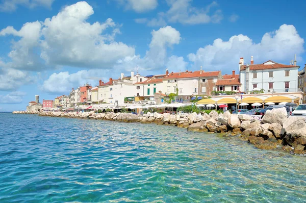 Lungomare Pirano Sul Mare Adriatico Riviera Slovena Slovenia — Foto Stock