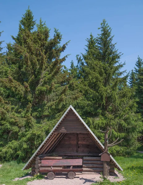 Restando Hut Rennsteig Trilha Caminhadas Thuringian Forest Turíngia Alemanha — Fotografia de Stock