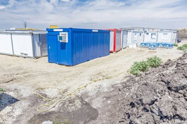 Konteyner ofis grup inşaat alanında yer alıyor