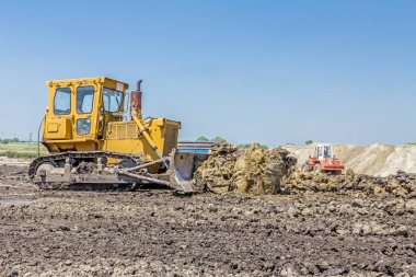 Ağır protip inşaat makine site oluşturma, toprak kaldırma.
