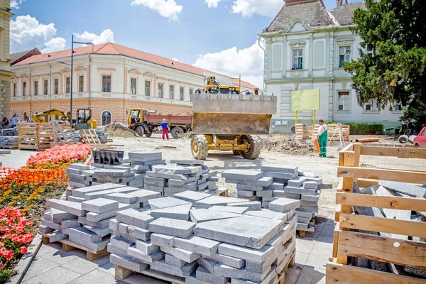 Verem a járólap halmoztak fel a fából készült raklapok — Stock Fotó