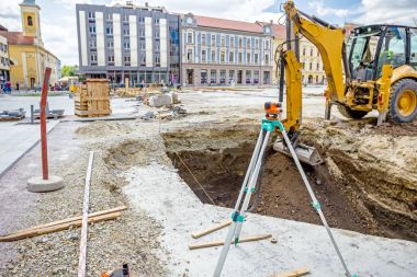 İnşaat mühendisi'nın aleti, teodolit, kara demek için donatım