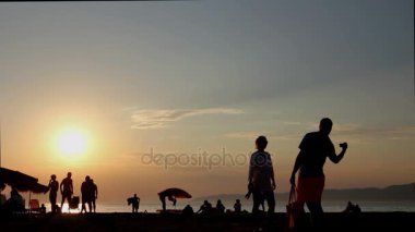 Mükemmel bir tatil kişilerle Beach kontrast atış