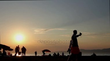 Mükemmel bir tatil kişilerle Beach kontrast atış