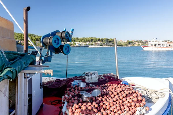 Heap of commercial fishing net and extraction mechanism — Stock Photo, Image