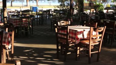 Dış geleneksel lokali restoran sabahın erken saatlerinde 