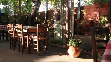 Dış geleneksel lokali restoran sabahın erken saatlerinde 