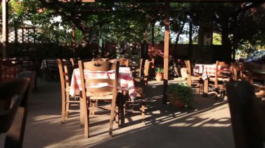 Dış geleneksel lokali restoran sabahın erken saatlerinde 