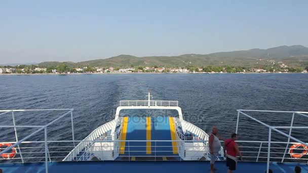 Pefki Island Evia Grécia Julho 2017 Trilha Ferryboat Mar Azul — Vídeo de Stock