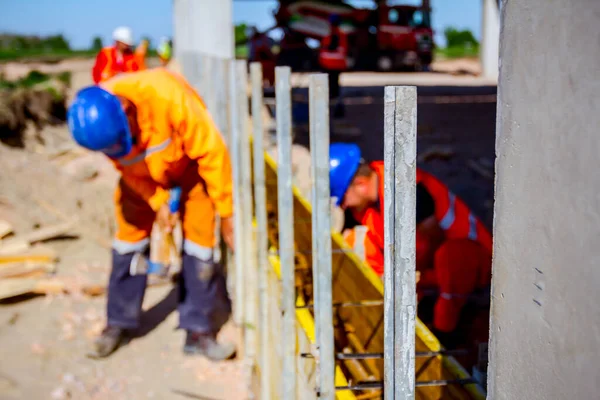 Preparación Está Curso Para Ensamblar Molde Madera Para Vertido Hormigón — Foto de Stock