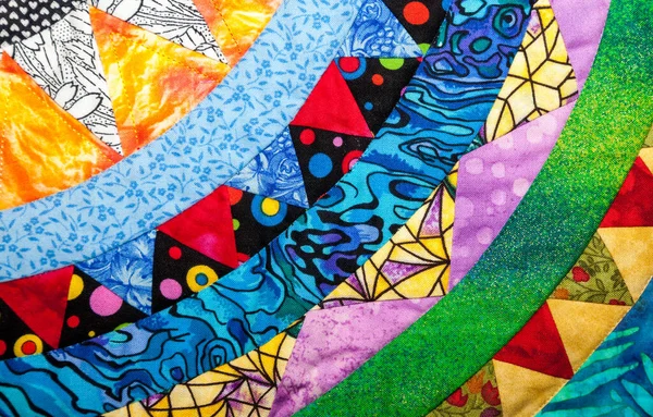 Beautiful Handmade Quilt Bright Colors — Stock Photo, Image