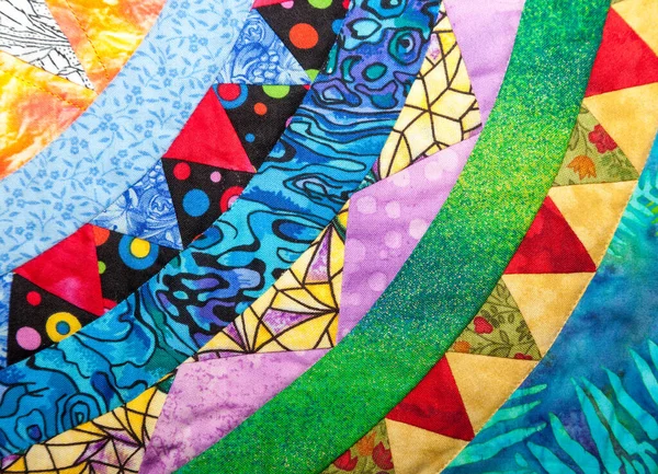 Beautiful Handmade Quilt Bright Colors — Stock Photo, Image