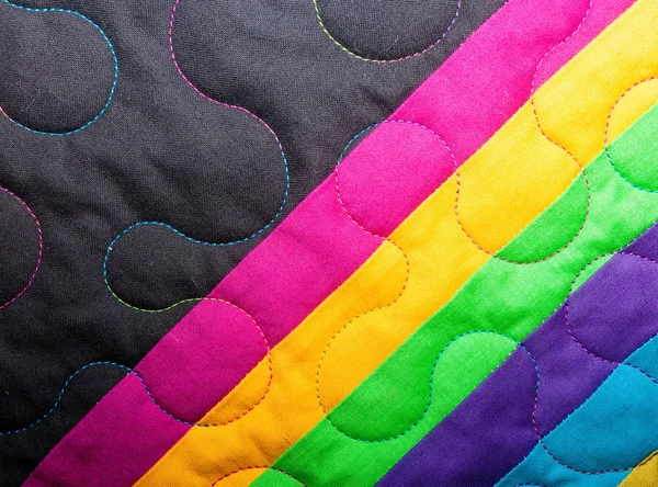 Beautiful Handmade Quilt Bright Colors — Stock Photo, Image