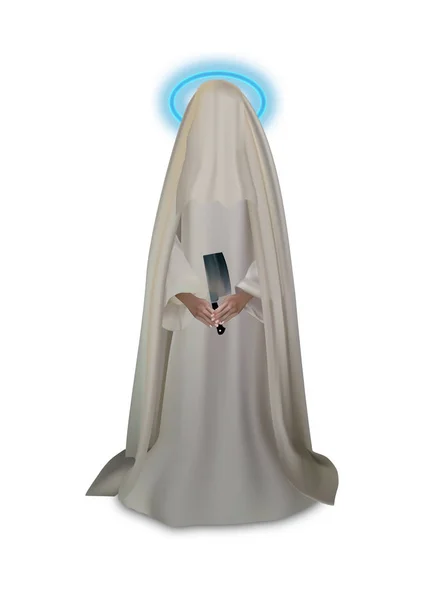 Ghost Silhouet Van Een Vrouw Non — Stockvector