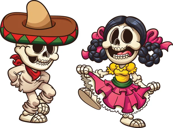 Мексиканські танцюючих скелетів — стоковий вектор