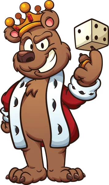 Kreskówka król niedźwiedź — Wektor stockowy